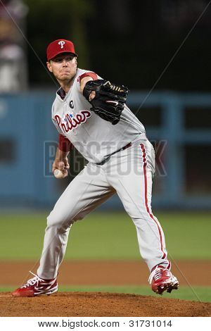 LOS ANGELES - augusztus 8-án: Philadelphia Phillies P Roy Halladay #34 helyek, során a MLB játék augusztus 8-2