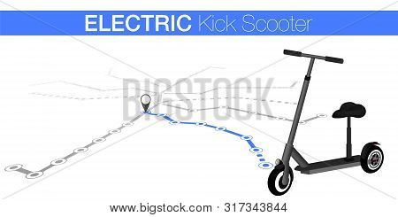 Car Sharing Gray Kick Scooter. Push Scooter. Ecology Transport Concept. Eco City Transport.