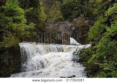 Waterfall In Ithaca (ny, Usa)