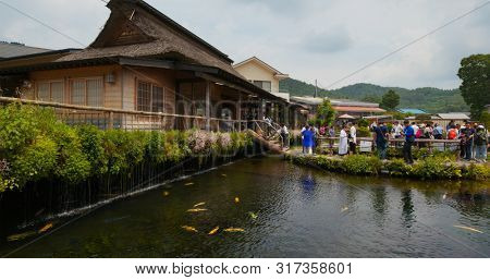 Yamanashi, Japan, 28 June 2019: Oshino Hakkai in Japan