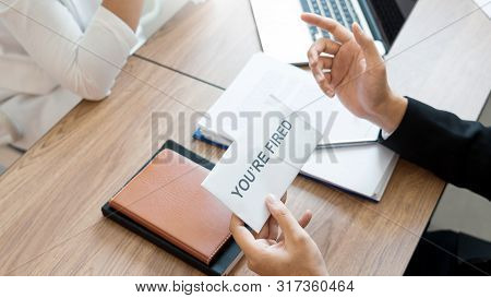Businessman Sending Resignation Letter To Employer Boss Including About Resignation From Positions A