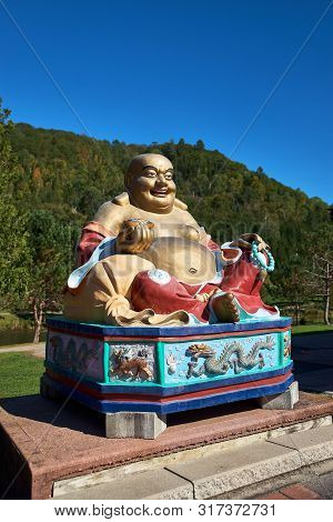 Harrington, Quebec, Canada - September 23, 2018: Main Temple Of The The Tam Bao Son Monastery And Va