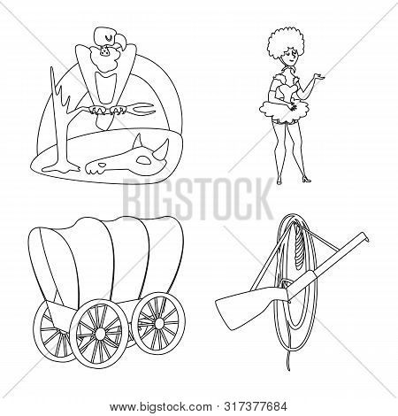 Vector Design Of Western And American Logo. Set Of Western And Farm Stock Vector Illustration.