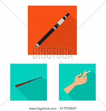 Vector Illustration Of Smoke And Statistics Icon. Collection Of Smoke And Stop Stock Vector Illustra