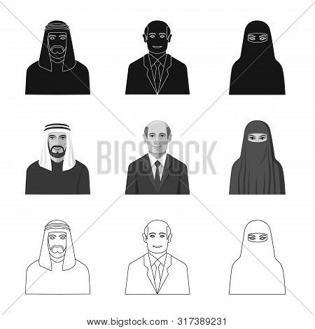 Vector Design Of Hairstyle And Profession Sign. Set Of Hairstyle And Character Vector Icon For Stock