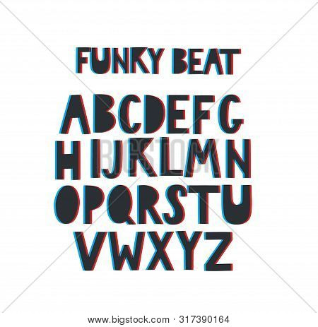 Stereoscopical Anaglyph 3d Movie Effect Lettering Geometrical Alphabet Design