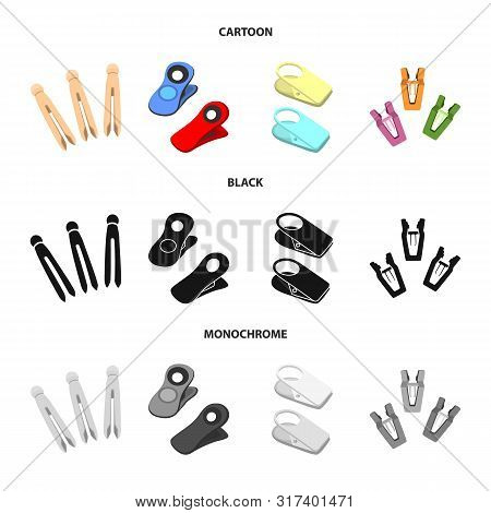 Isolated Object Of Retro And Pins Sign. Collection Of Retro And Equipment Vector Icon For Stock.