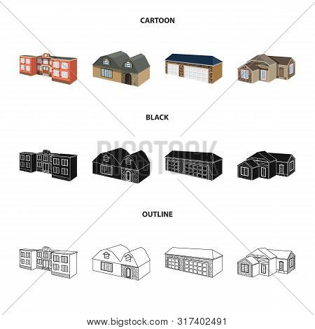 Vector Design Of Facade And Housing Icon. Set Of Facade And Infrastructure Vector Icon For Stock.