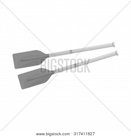 Vector Illustration Of Oars And Paddle Symbol. Set Of Oars And Sport Vector Icon For Stock.