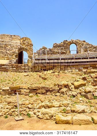 Vomitorium Of The Roman Theatre Of The Baelo Claudia Archaeological Site. Tarifa, Cadiz. Andalusia, 