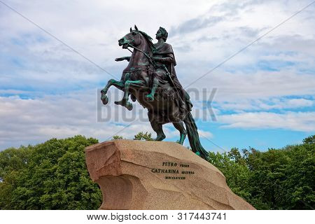 Monument To Peter First, Peter Great Or The Bronze Horseman. St. Petersburg, Russia