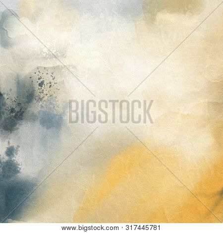 Artistic Abstract Watercolor Painting With Paper Texture. Art Colorful Background