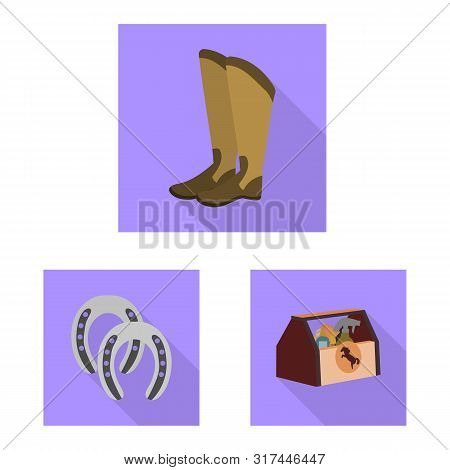 Vector Illustration Of Track And Racing Logo. Set Of Track And Riding Vector Icon For Stock.