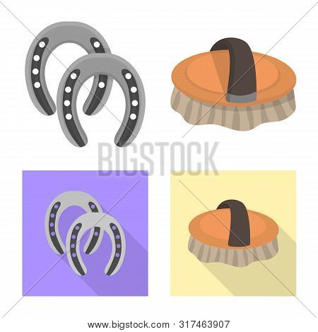 Vector Design Of Equipment And Riding Icon. Set Of Equipment And Competition Vector Icon For Stock.