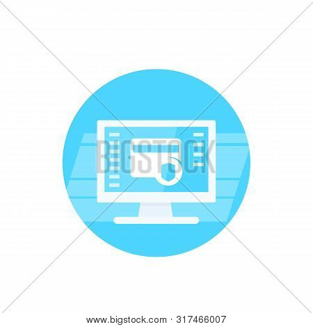 Safe Electronic Payment With Credit Card, Vector Icon, Eps 10 File, Easy To Edit