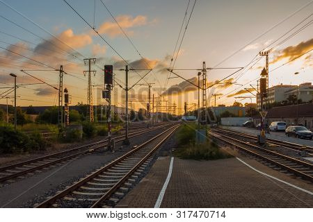 Boeblingen,germany - August 16,2019:train Station This Is The View In The Morning To The Direction O
