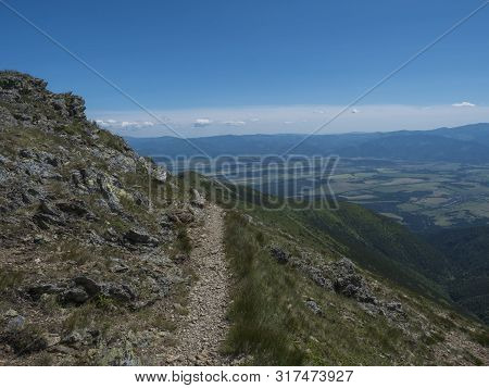 View On Valley Of Liptovsky Mikulas From Hiking Trail On Baranec Peak At Western Tatra Mountains Or 