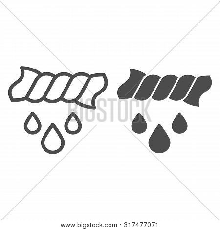 Squeeze The Clothes Line And Glyph Icon. Wring Wet Towel Vector Illustration Isolated On White. Twis
