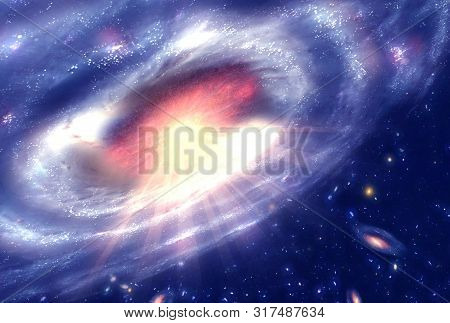A Supermassive Black Hole Sucks In Matter. Elements Of This Image Were Furnished By Nasa For Any Pur