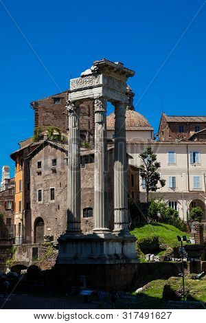 Rome, Italy - April, 2018: Temple Of Apollo Sosianus A Roman Temple Dedicated To Apollo In The Campu