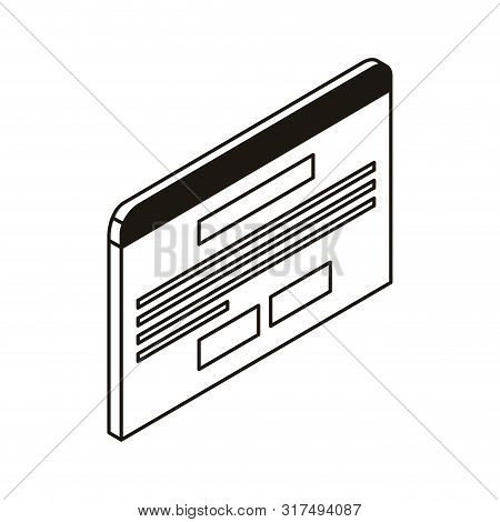 Silhouette Of Credit Cardon White Background Vector Illustration Desing