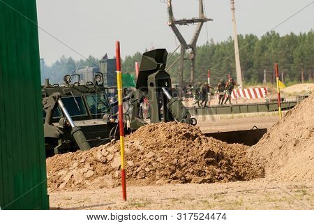 Tyumen, Russia - August 11, 2019: International Army Games. Safe Route Contest. Passage Making By Im