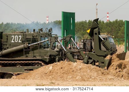 Tyumen, Russia - August 11, 2019: International Army Games. Safe Route Contest. Passage Making By Im