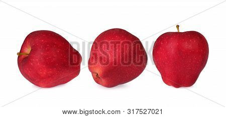 Whole Of Red Apple Isolated On White Background