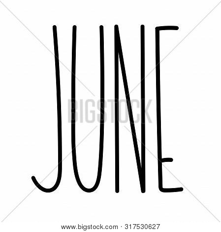 Seasonal Calendar Typography Template Text Lettering Month