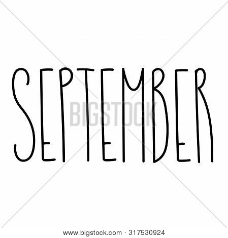 Seasonal Calendar Typography Template Text Lettering Month