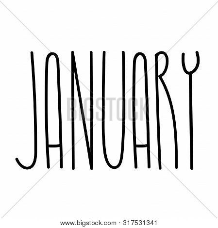 Seasonal Calendar Typography Template Text Lettering Month