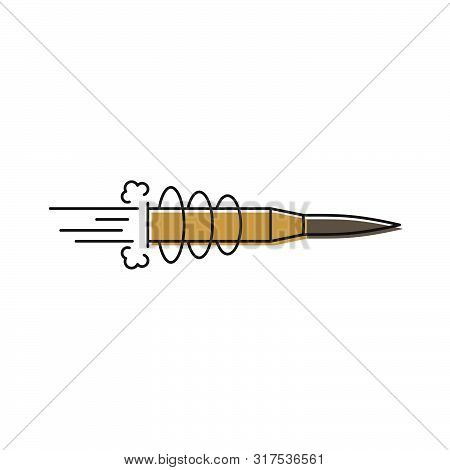 Flying Bullet Vector Icon Symbol Isolated On White Background