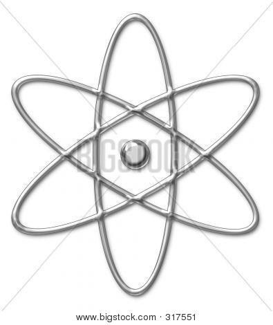 Symbole nucléaire métallique