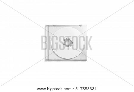Blank White Transparent Cd Case Mockup Closed, Top View, 3d Rendering. Empty Computer Dvd Disk Mock 