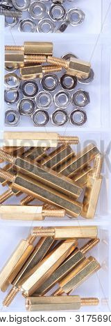 Brass Standoff Spacer Male And Female Set In Plastic Container