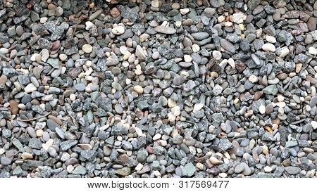 Gravel For Background  At Dry Sunny Summer Day