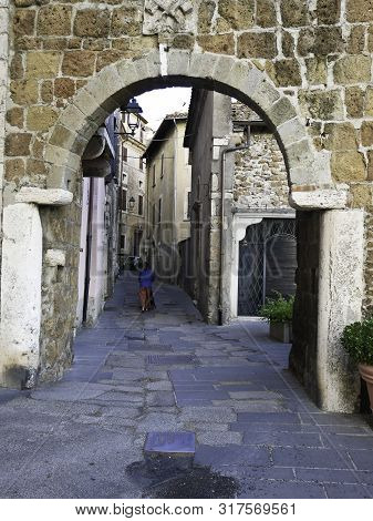 3 August 2019-orte-italythe Beautiful City Of Orte, An Ancient Lazio Village On The Border With Umbr