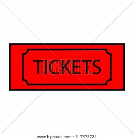 Red Ticket Vector Icon Whrite Backround. Eps10