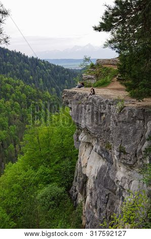 Slovak Paradise National Park, Slovakia - May 10, 2013 People In Viewpoint Tomasovsky Vyhlad In Slov