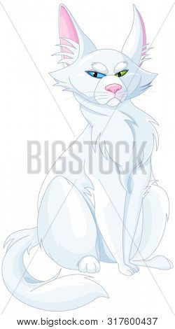 Illustration of Turkish Van cat or Turkish Angora cat