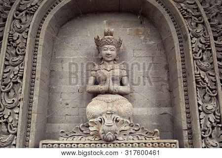 Indonesia, Bali, Ubud - October 18, 2018: Sculpture At The Gunung Kawi Sebatu Temple.