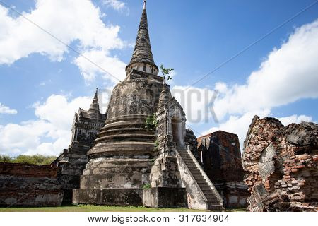 Wat Phra Si Sanphet temple in Ayutthaya Historical Park, a UNESCO world heritage site, Thailand