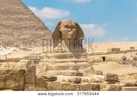 The Sphinx Monument With The Body Of A Lion And A Pharaoh's Head, Egypt