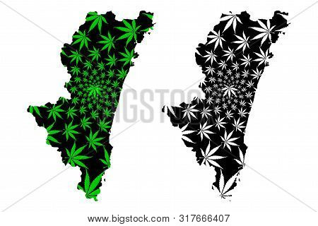 Miyazaki Prefecture (administrative Divisions Of Japan, Prefectures Of Japan) Map Is Designed Cannab