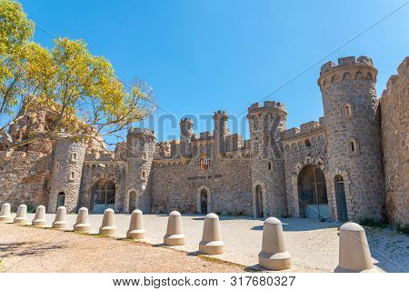 Battery Castillitos, Spain - April 13, 2019 Abandoned Military Constructions Located In The Hills Ne