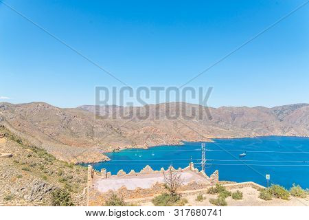 Battery Castillitos, Spain - April 13, 2019 Abandoned Military Constructions Located In The Hills Ne