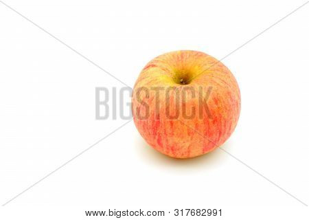 Fuji Apple Isolated On White Backgrpund. Clipping Path.