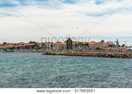 Nessebar, Bulgaria July 15, 2019. Historic Buildings In The Ancient City Of Nessebar In Bulgaria. Ne