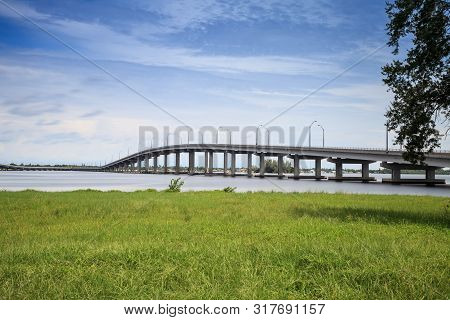 Edison Bridge Over The Caloosahatchee River In Fort Myers, Florida.