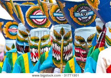 Colorful Thai Ghost Masks